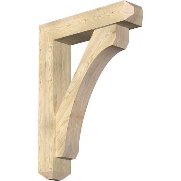 Ekena Millwork Legacy Craftsman Rough Sawn Bracket w/ Offset Brace, Douglas Fir, 8"W x 36"D x 48"H BKT0806X36X48LEC04RDF - main